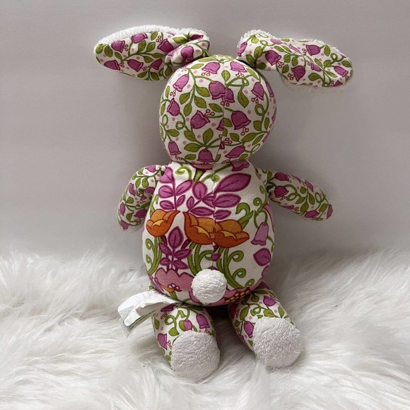 Vera Bradley Baby Bunny Rabbit LilliBell Pink Floral Plush Stuffed Animal Easter - Picture 4 of 7